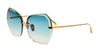 Ottica Mondello Roma - LINDA FARROW - LFL1546C2SUN - LILA - YELLOW GOLD / AQUA - Titanium - shape Butterfly - Gold - EYEWEAR - SUNGLASSES - Donna,Women - lens Gradient blue - Made In Japan