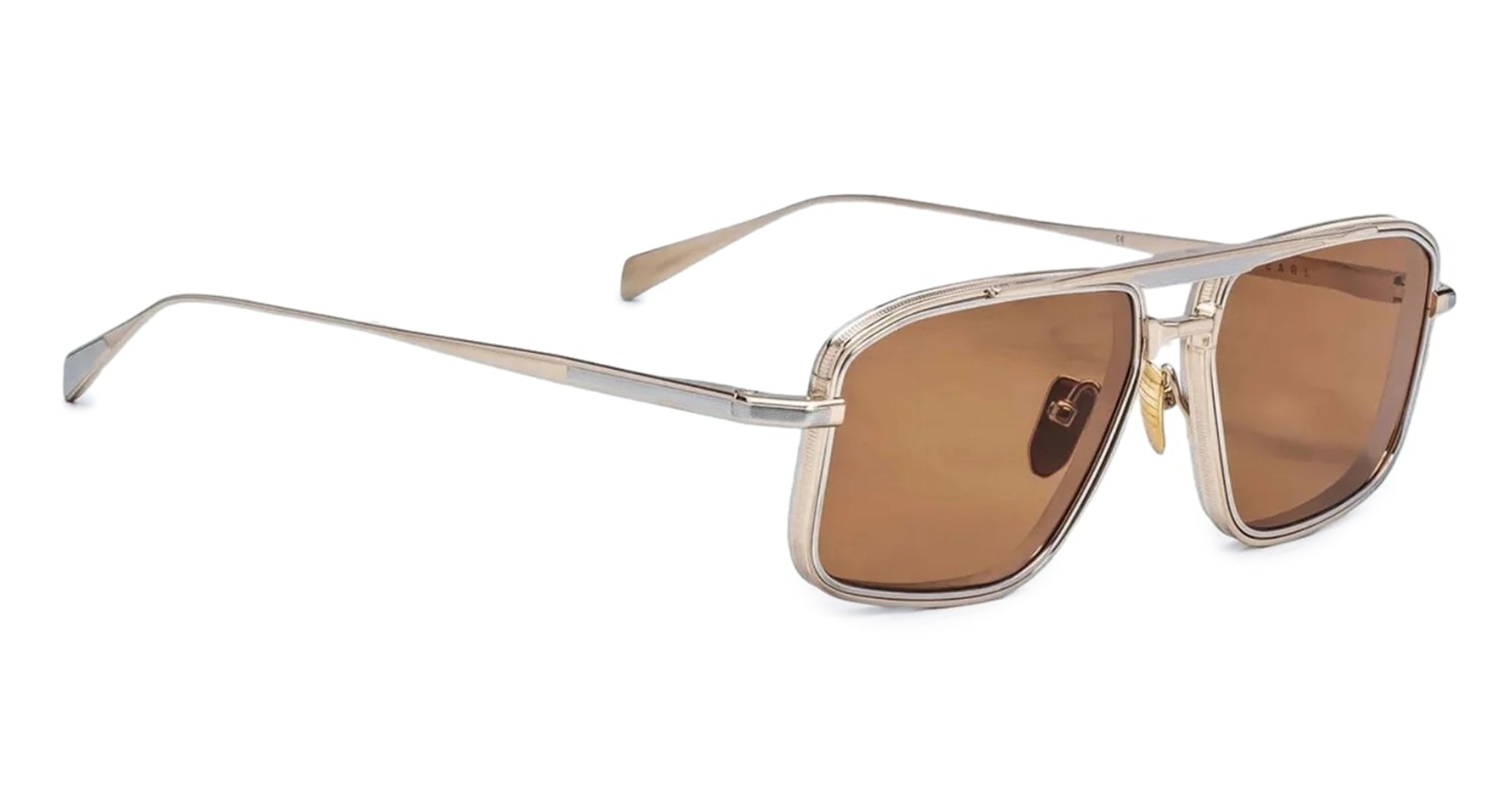Ottica Mondello Roma - Jacques Marie Mage - JMMER-L4 - EARL - DARJEELING - Titanium - shape Navigator - Gold - EYEWEAR - SUNGLASSES - Unisex,Uomo,Donna,Women,Men - lens Brown - Made In Japan