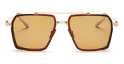 Ottica Mondello Roma - Akoni - AKS-510C-58 - TIROS - BRUSHED WHITE GOLD / LIGHT HAVANA - titanium, acetate - shape  - white gold - EYEWEAR - SUNGLASSES - Uomo,Men - lens  - Made In Japan