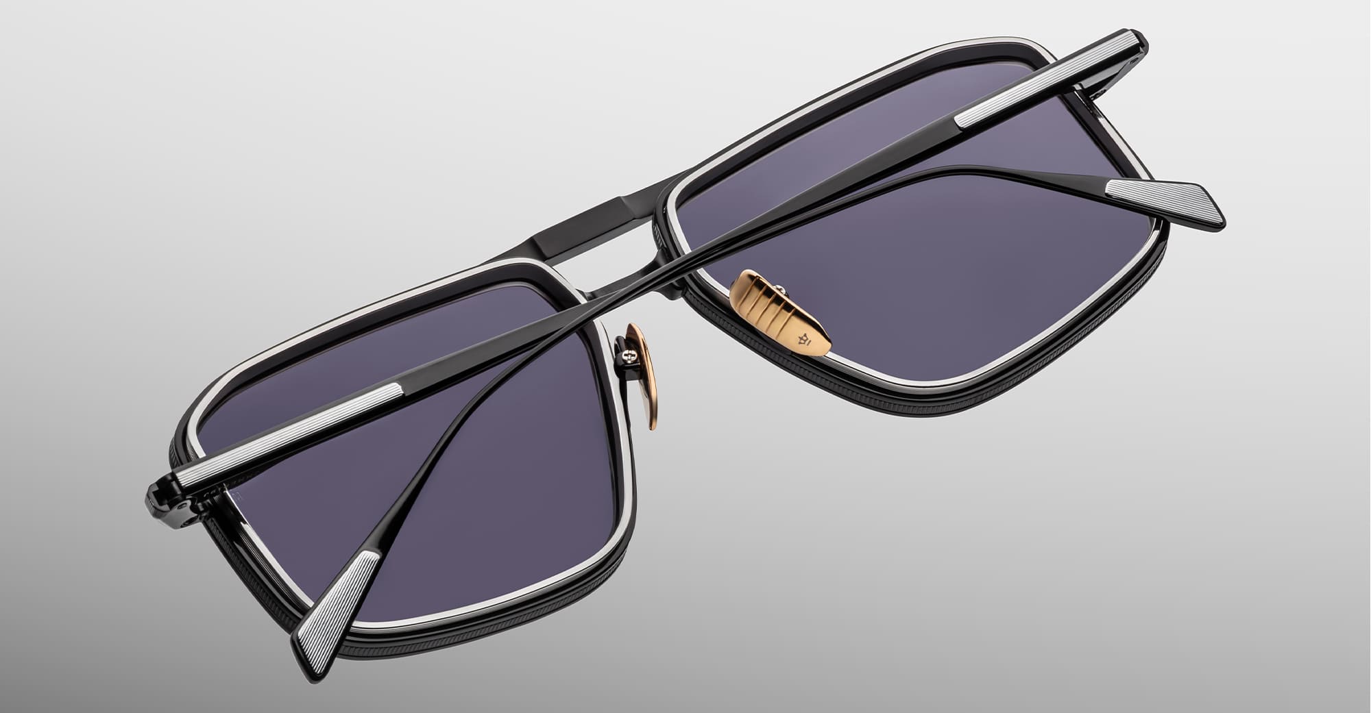 Ottica Mondello Roma - Jacques Marie Mage - JMMER-19J - EARL - CORBEAU - Titanium - shape Navigator - Silver - EYEWEAR - SUNGLASSES - Unisex,Uomo,Donna,Women,Men - lens jet black - Made In Japan