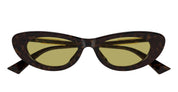 Ottica Mondello Roma - Bottega Veneta - BV1447S-002 - BV1447S-002 - HAVANA / YELLOW LENS - Acetate - shape Cat-eye - Havana - EYEWEAR - SUNGLASSES - Donna,Women - lens yellow - Made In Japan