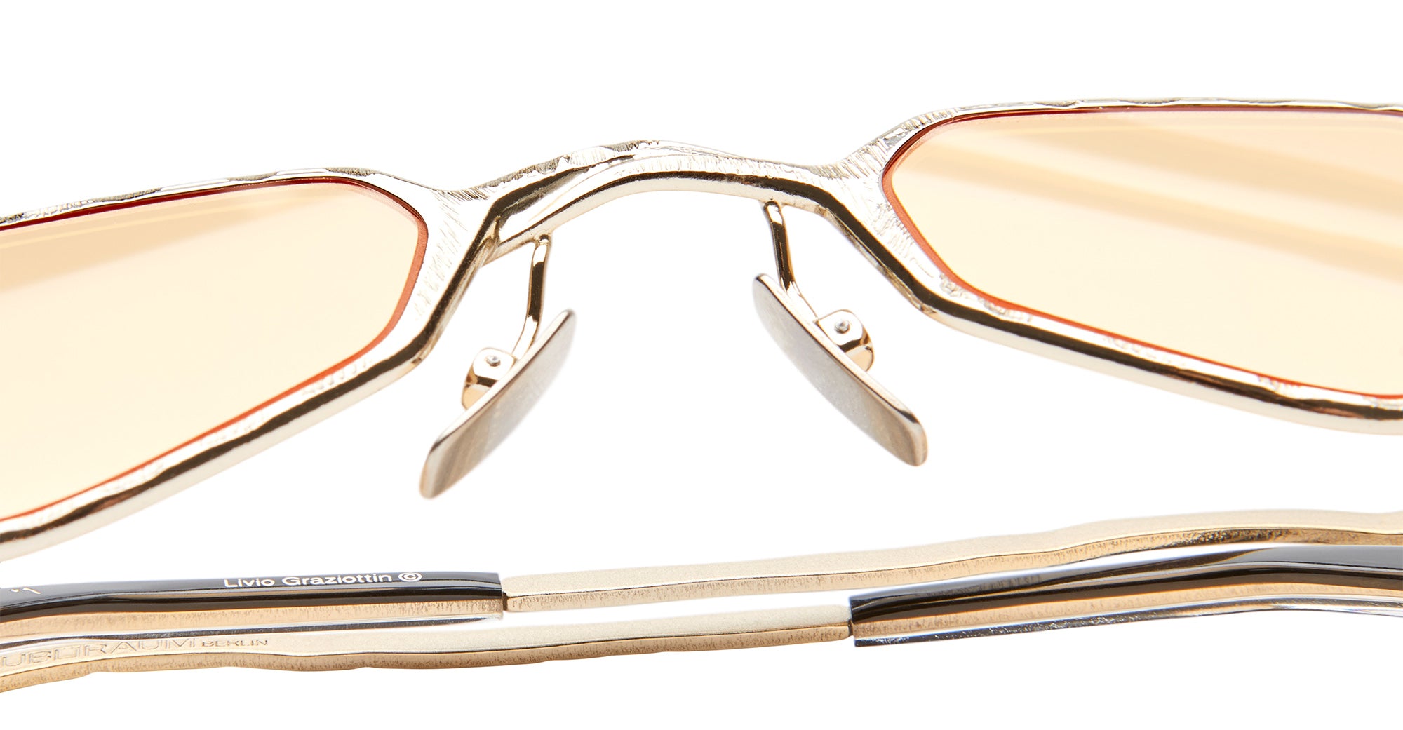Ottica Mondello Roma - Kuboraum - KRSZ25LG0000002R - MASK Z25 - LIGHT GOLD - metal, acetate - shape Geometrical - light gold - EYEWEAR - SUNGLASSES - Unisex,Uomo,Donna,Women,Men - lens orange - Made In Italy
