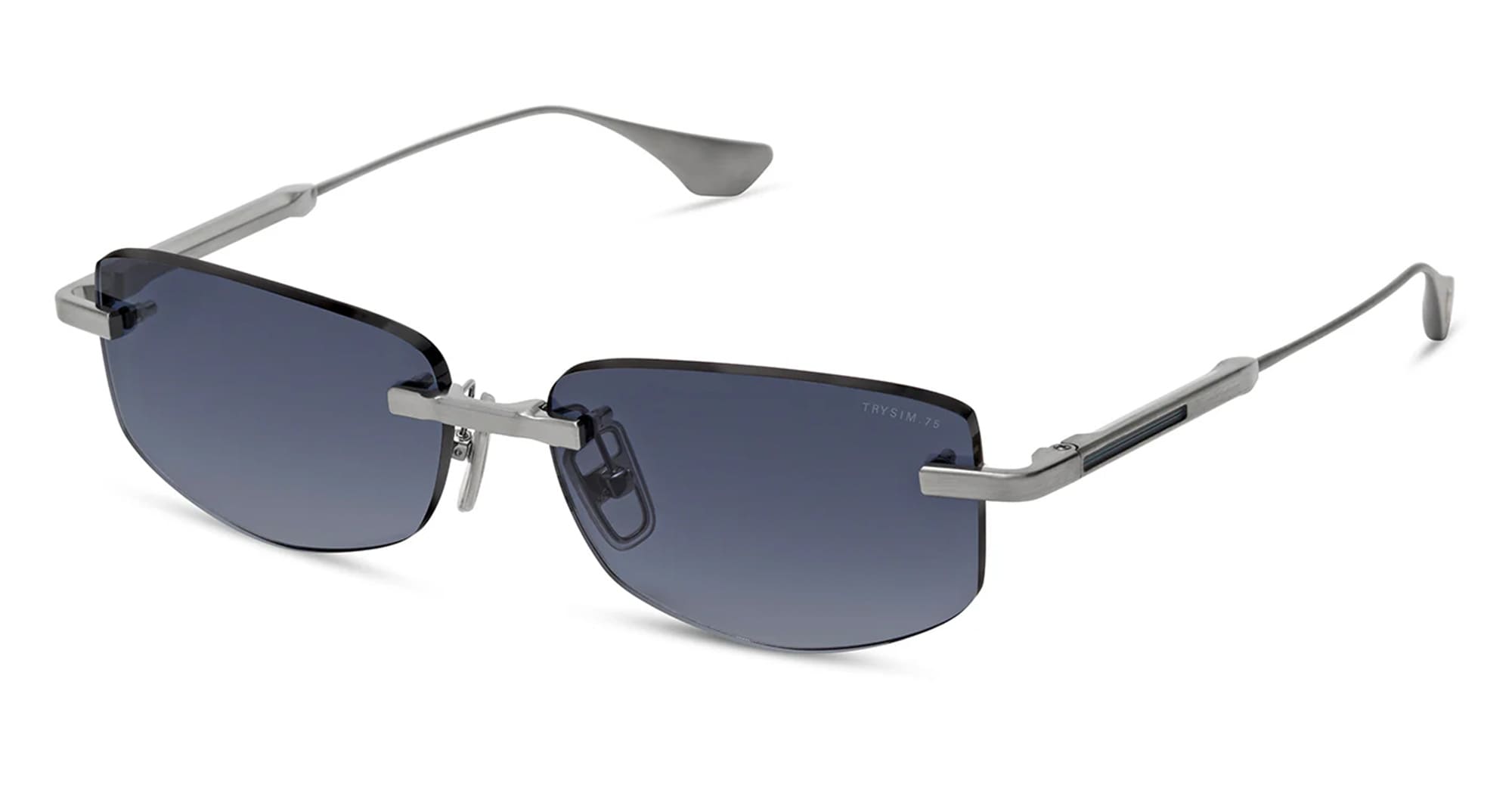 Ottica Mondello Roma - DITA - DTS182-A-02 - TRYSIM.75 - BRUSHED RAW TITANIUM - Titanium - shape Rectangular - grey - EYEWEAR - SUNGLASSES - Unisex,Uomo,Donna,Women,Men - lens Gradient blue - Made In Japan