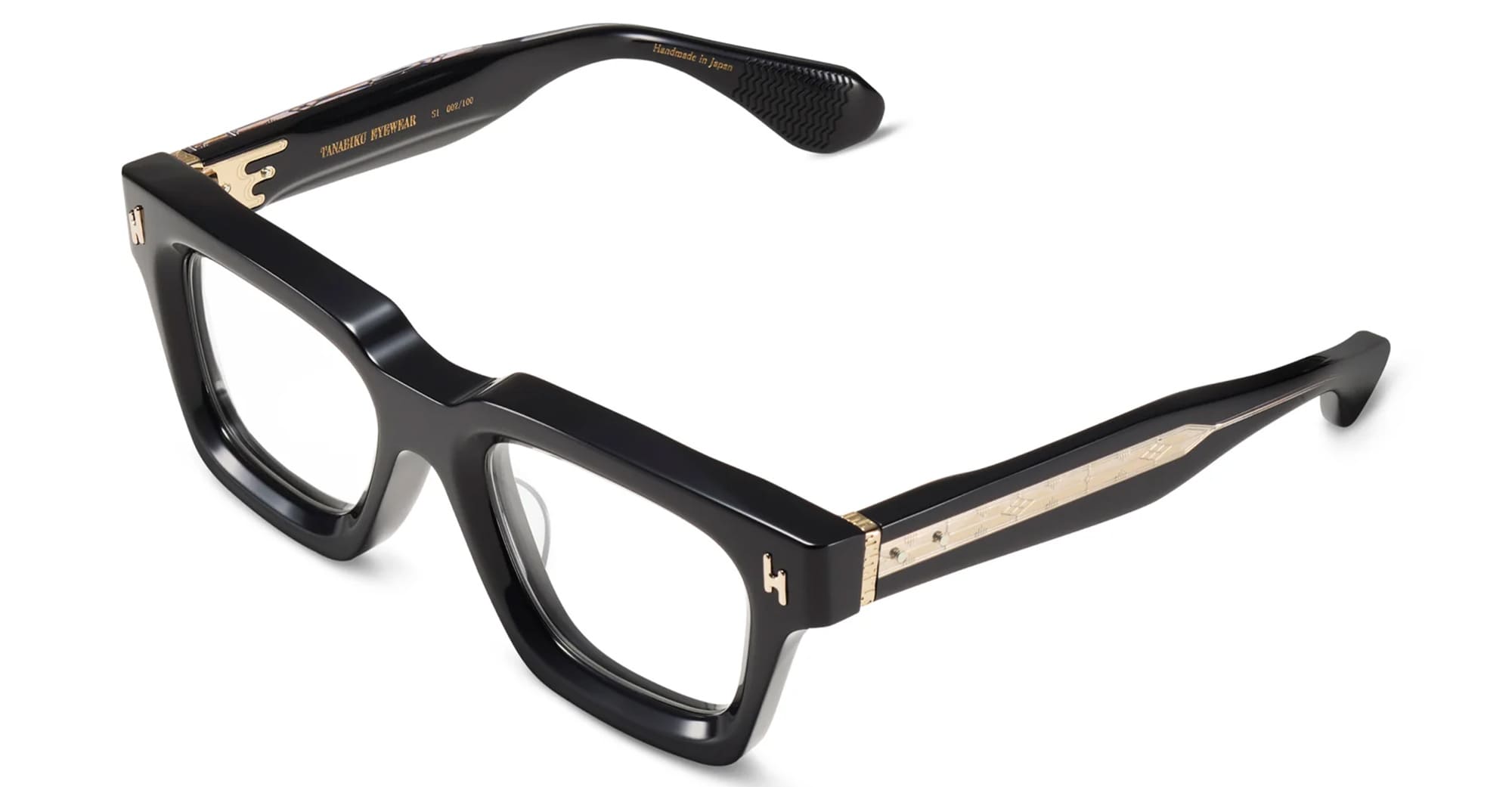 Ottica Mondello Roma - Tanabiku - DT-03B - SUISEN - BLACK - Acetate - shape Squared - Black - EYEWEAR - EYEGLASSES - Unisex,Uomo,Donna,Women,Men - lens Clear - Made In Japan