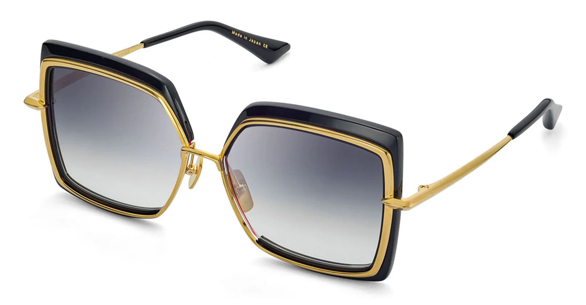 Ottica Mondello Roma - DITA - DTS503-58-01-Z - NARCISSUS - BLACK / YELLOW GOLD - titanium, acetate - shape  Butterfly - black, yellow gold - EYEWEAR - SUNGLASSES - Donna,Women - lens Gradient grey - Made In Japan