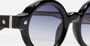 Ottica Mondello Roma - John Dalia - P13-C109-46 - Project 13 (46) - C109 Shiny Black / Silver Plated - Acetate - shape Round - black, silver - EYEWEAR - SUNGLASSES - Unisex,Uomo,Donna,Women,Men - lens Gradient blue - Made In France