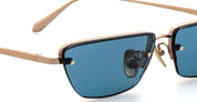 Ottica Mondello Roma - LINDA FARROW - LFL1513C2SUN - CLEO - LIGHT GOLD / AQUA - Titanium - shape Cat-eye - light gold - EYEWEAR - SUNGLASSES - Donna,Women - lens Blue - Made In Japan