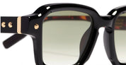 Ottica Mondello Roma - John Dalia - P07-C106 - PROJECT 07 - C106 Shiny Black / Yellow Gold - Acetate - shape Squared - Black, gold - EYEWEAR - SUNGLASSES - Unisex,Uomo,Donna,Women,Men - lens Gradient green - Made In France