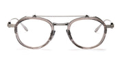 Ottica Mondello Roma - Akoni - AKX-512B-46 - INFINITY - CRYSTAL GREY / BRUSHED PALLADIUM RX - Titanium - shape  - Silver - EYEWEAR - EYEGLASSES - Uomo,Men - lens Clear - Made In Japan