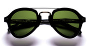 Ottica Mondello Roma - Daizo - AHMB-AVR001e-B1-PG01 - KOJI - black / green lens - Acetate, titanium - shape Aviator - Black - EYEWEAR - SUNGLASSES - Unisex,Uomo,Donna,Women,Men - lens Green - Made In Japan