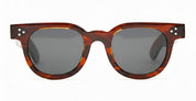 Ottica Mondello Roma - Julius Tart - JTPL-106M-2B-GR-9 - FDR 46X24 - DEMI AMBER / DARK GREY LENS - Acetate - shape Round - transparent beige - EYEWEAR - SUNGLASSES - Unisex,Uomo,Donna,Women,Men - lens Grey - Made In Japan