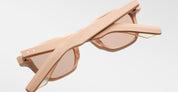 Ottica Mondello Roma - Jacques Marie Mage - JMMZP-14S - SUEDE COLLECTION: ZEPHIRIN - DUST SUEDE - Acetate - shape Squared - beige - EYEWEAR - SUNGLASSES - Unisex,Uomo,Donna,Women,Men - lens orange - Made In Japan