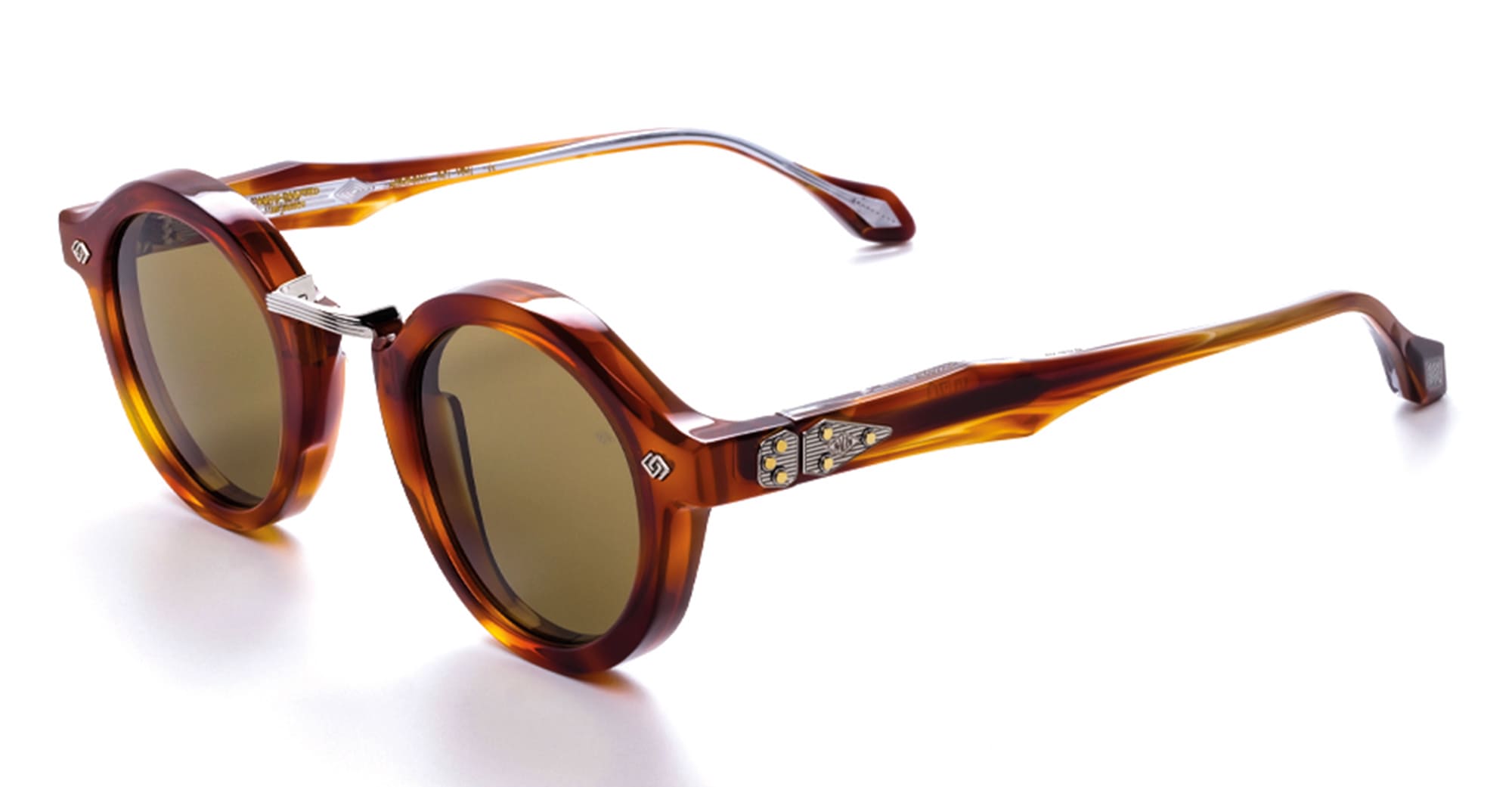 Ottica Mondello Roma - Daizo - AHMB-R001e-HL1-VB01 - YUZU - havana light / vintage brown lens - Acetate, titanium - shape Round - Havana - EYEWEAR - SUNGLASSES - Unisex,Uomo,Donna,Women,Men - lens Brown - Made In Japan