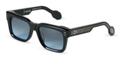 Ottica Mondello Roma - T HENRI - HAN - H1 - INFINITY - Acetate - shape Squared - Black - EYEWEAR - SUNGLASSES - Unisex,Uomo,Donna,Women,Men - lens Gradient blue - Made In Japan