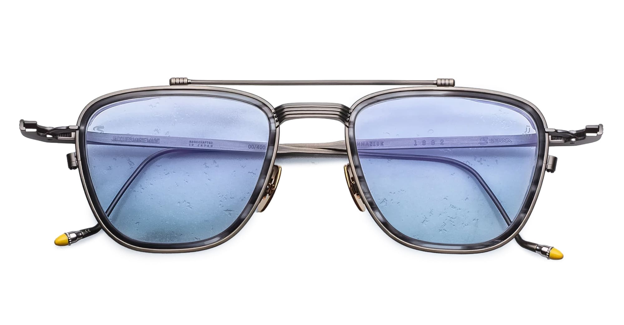 Ottica Mondello Roma - Jacques Marie Mage - JMMAZ-19H - AYRTON SENNA BY JMM: 1992 in ANTIQUE GUNMETAL - Titanium - shape Pilot - grey - EYEWEAR - SUNGLASSES - Unisex,Uomo,Donna,Women,Men - lens Blue - Made In Japan