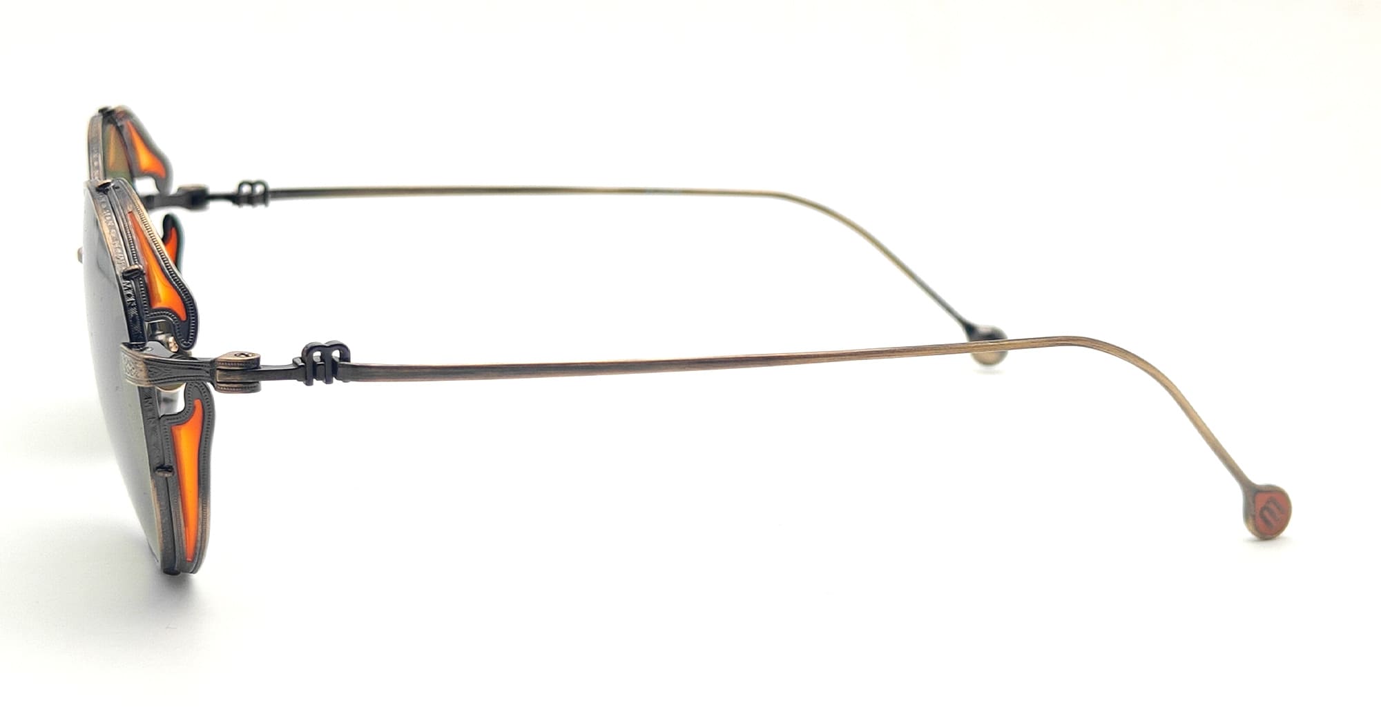 Ottica Mondello Roma - Matsuda - M2152.SG.AG.48 - M3152 - ANTIQUE GOLD / SAGE GREEN - Titanium - shape Round - antique gold - EYEWEAR - SUNGLASSES - Unisex,Uomo,Donna,Women,Men - lens Green - Made In Japan