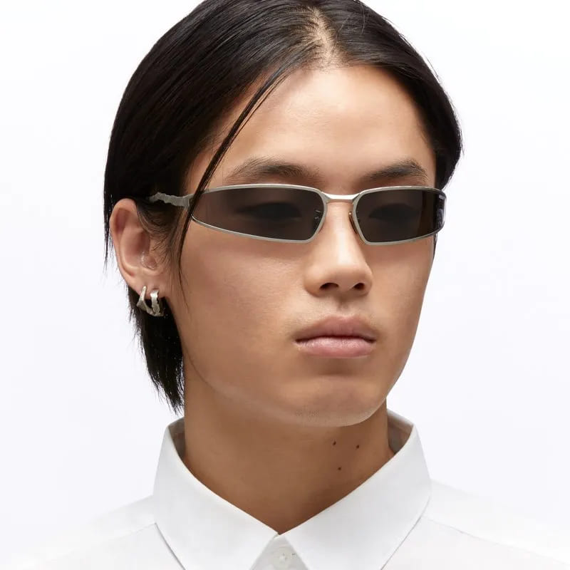 Ottica Mondello Roma - Kuboraum - KRSH34SM000000GT - MASK H34 SM - SILVER MATT - Metal - shape Oval - Silver - EYEWEAR - SUNGLASSES - Unisex,Uomo,Donna,Women,Men - lens Grey - Made In Italy