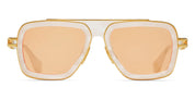 Ottica Mondello Roma - DITA - DTS403-A-06 - LXN-EVO - WHITE SWIRL / YELLOW GOLD - titanium, acetate - shape Navigator - white, gold - EYEWEAR - SUNGLASSES - Uomo,Men - lens orange - Made In Japan