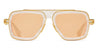 Ottica Mondello Roma - DITA - DTS403-A-06 - LXN-EVO - WHITE SWIRL / YELLOW GOLD - titanium, acetate - shape Navigator - white, gold - EYEWEAR - SUNGLASSES - Uomo,Men - lens orange - Made In Japan