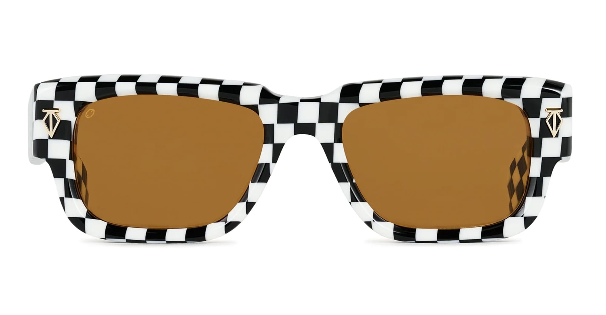 Ottica Mondello Roma - T HENRI - TAAF - TAYCAN - FINISHLINE - Acetate - shape Rectangle - black, white - EYEWEAR - SUNGLASSES - Unisex,Uomo,Donna,Women,Men - lens orange - Made In Japan
