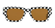 Ottica Mondello Roma - T HENRI - TAAF - TAYCAN - FINISHLINE - Acetate - shape Rectangle - black, white - EYEWEAR - SUNGLASSES - Unisex,Uomo,Donna,Women,Men - lens orange - Made In Japan
