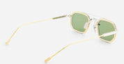 Ottica Mondello Roma - Sato - Kursa-P-YG-1 - Kursa - Platinum / Yellow Gold - Titanium - shape Rectangular - silver, gold - EYEWEAR - SUNGLASSES - Unisex,Uomo,Donna,Women,Men - lens Green - Made In Japan