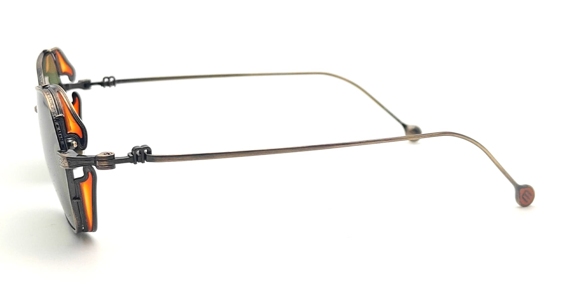 Ottica Mondello Roma - Matsuda - M3153.SG.AG.49 - M3153 - ANTIQUE GOLD / SAGE GREEN - Titanium - shape Squared - antique gold - EYEWEAR - SUNGLASSES - Unisex,Uomo,Donna,Women,Men - lens Sage green - Made In Japan