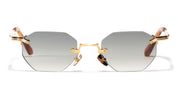Ottica Mondello Roma - John Dalia - CURTIS-C408 - CURTIS - C408 YELLOW GOLD - stainless steel - shape Hexagonal - Gold - EYEWEAR - SUNGLASSES - Unisex,Uomo,Donna,Women,Men - lens Gradient grey - Made In France