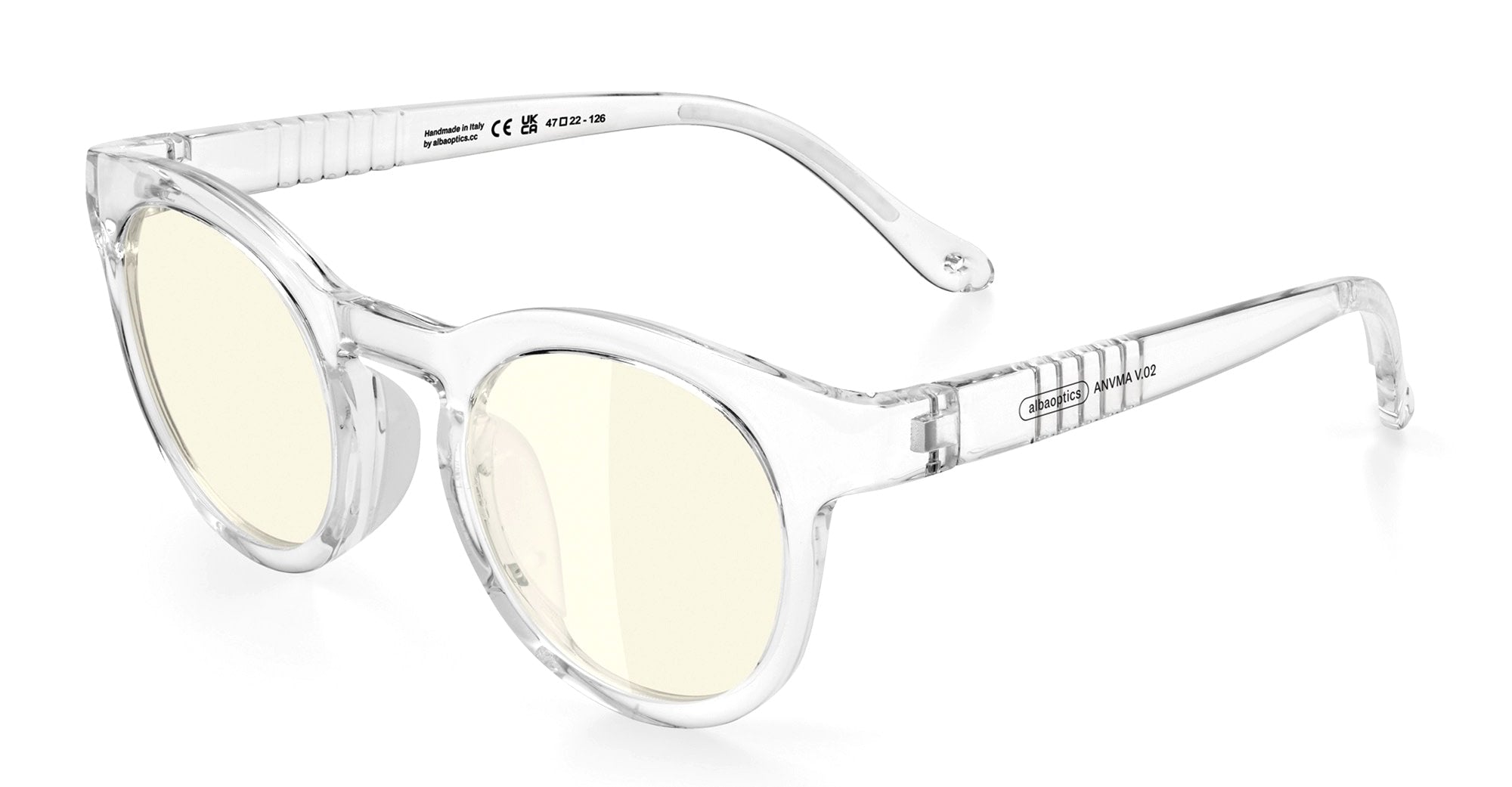 Ottica Mondello Roma - Alba Optics - 8050054517230 - ANVMA V.02 - CRYSTAL GLOSSY / VZUM F-LENS ROCKET - Tr90 - shape Panto - Crystal - EYEWEAR - SUNGLASSES - Unisex,Uomo,Donna,Women,Men - lens Grey - Made In Italy