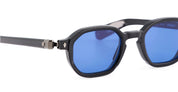 Ottica Mondello Roma - Sato - Menkar-N-AS-1 - MENKAR - NOIR / ANTIQUE SILVER - Acetate - shape Squared - black, silver - EYEWEAR - SUNGLASSES - Unisex,Uomo,Donna,Women,Men - lens Blue - Made In Japan