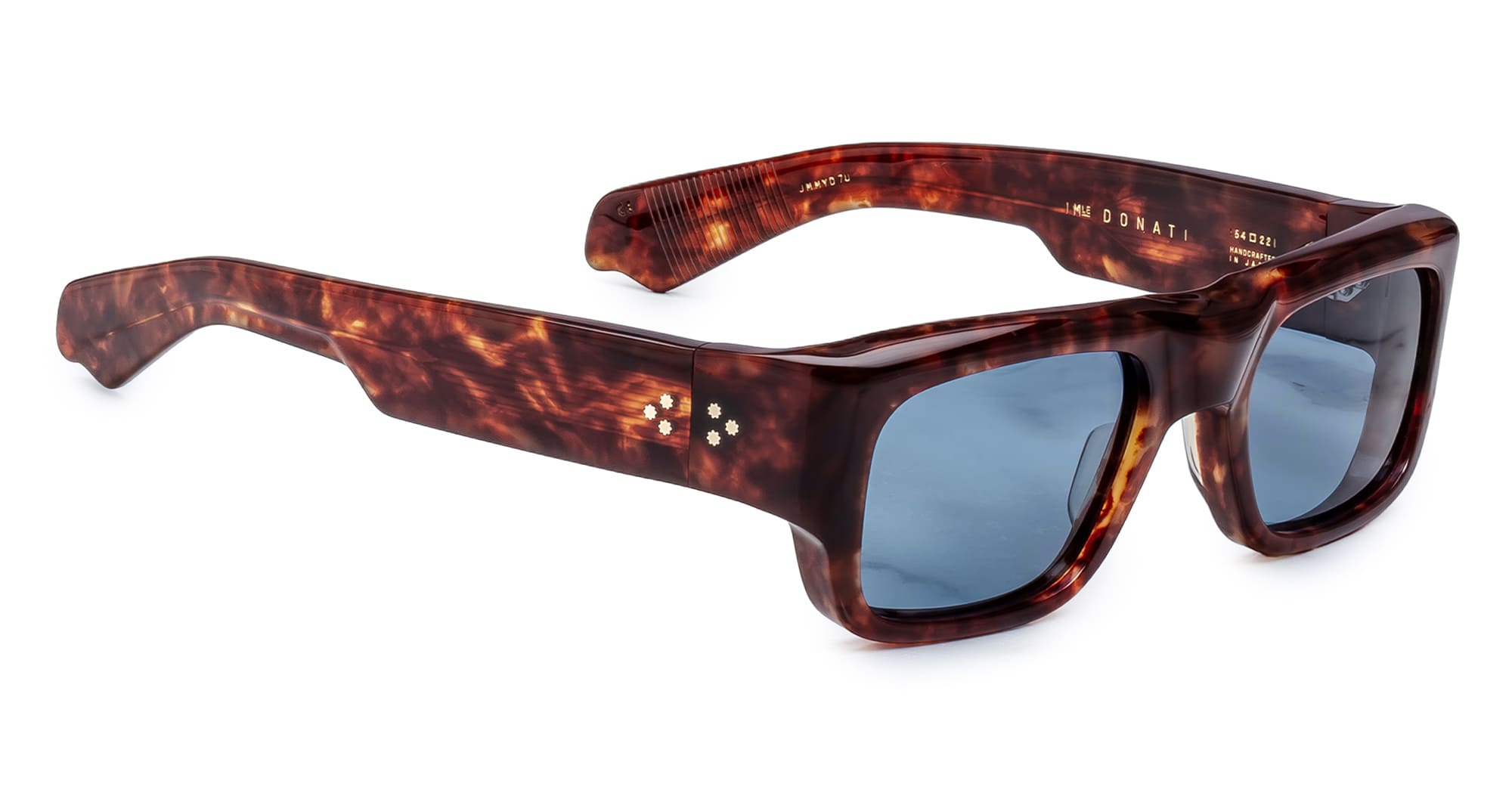 Ottica Mondello Roma - Jacques Marie Mage - JMMYD-7U - DONAT - BRECCIA - Acetate - shape Rectangular - Havana - EYEWEAR - SUNGLASSES - Unisex,Uomo,Donna,Women,Men - lens Blue - Made In Japan