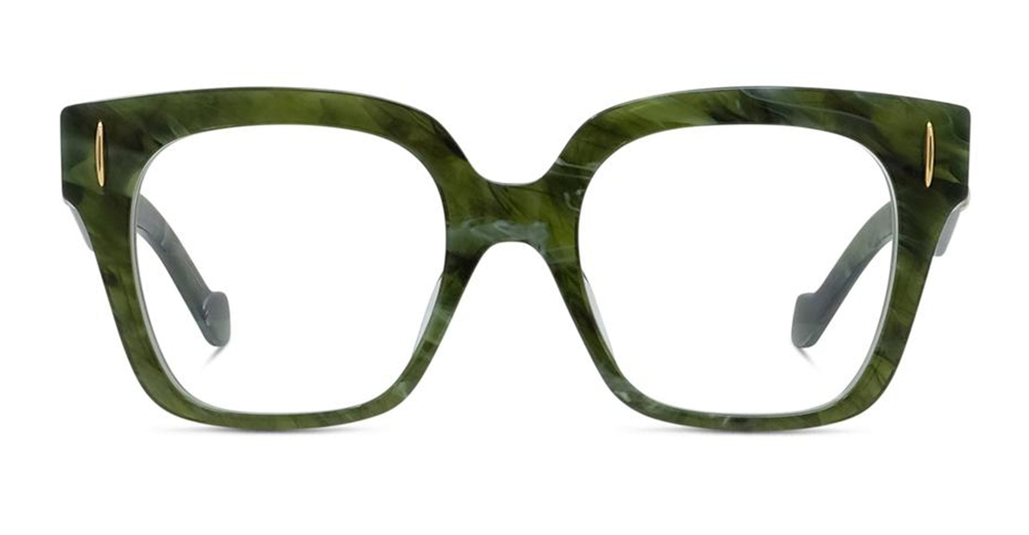 Ottica Mondello Roma - Loewe - LW50069I51096 - ANAGRAM GREEN SQUARED EYEGLASSES - Acetate - shape Squared - green - EYEWEAR - EYEGLASSES - Donna,Women - lens Clear - Made In Italy