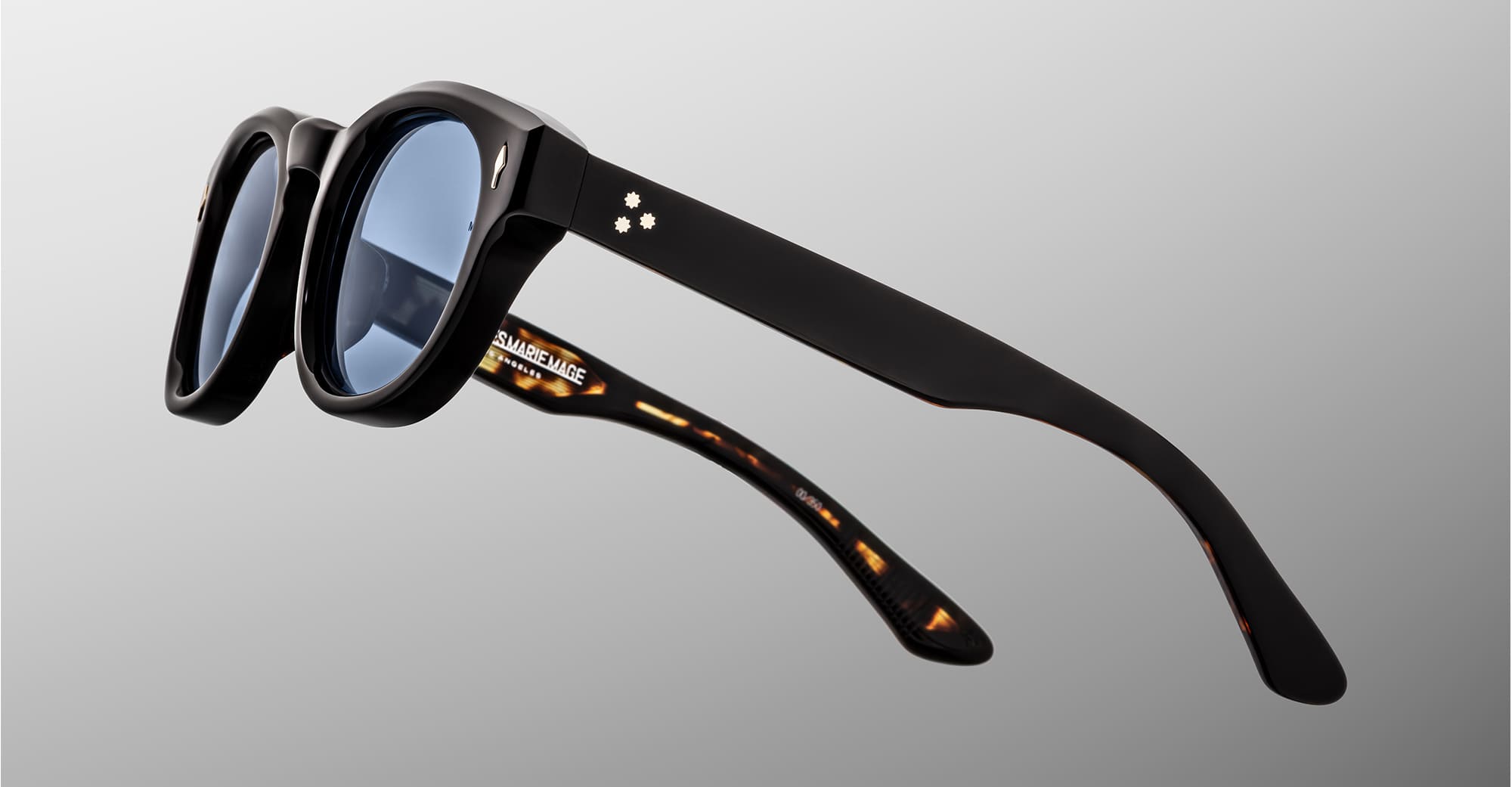 Ottica Mondello Roma - Jacques Marie Mage - JMMJH-01 - DR. DREAM - NOIR - Acetate - shape Panto - Black - EYEWEAR - SUNGLASSES - Unisex,Uomo,Donna,Women,Men - lens Blue - Made In Japan