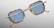 Ottica Mondello Roma - Jacques Marie Mage - JMMTK-13U - ATKINS - CAIRO - Titanium - shape Squared - Silver - EYEWEAR - SUNGLASSES - Uomo,Men - lens Blue - Made In Japan