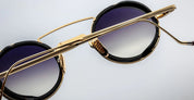 Ottica Mondello Roma - Jacques Marie Mage - J-ESN-RN-S6017E-OS - RINGO 2 - BNG - Titanium - shape Round - light gold - EYEWEAR - SUNGLASSES - Uomo,Men - lens Gradient black - Made In Japan