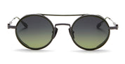 Ottica Mondello Roma - Akoni - AKS-505E-46 - ERIS - BLACK IRON / MATTE GREEN - Titanium - shape Round - grey - EYEWEAR - SUNGLASSES - Uomo,Men - lens Gradient green - Made In Japan