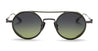 Ottica Mondello Roma - Akoni - AKS-505E-46 - ERIS - BLACK IRON / MATTE GREEN - Titanium - shape Round - grey - EYEWEAR - SUNGLASSES - Uomo,Men - lens Gradient green - Made In Japan