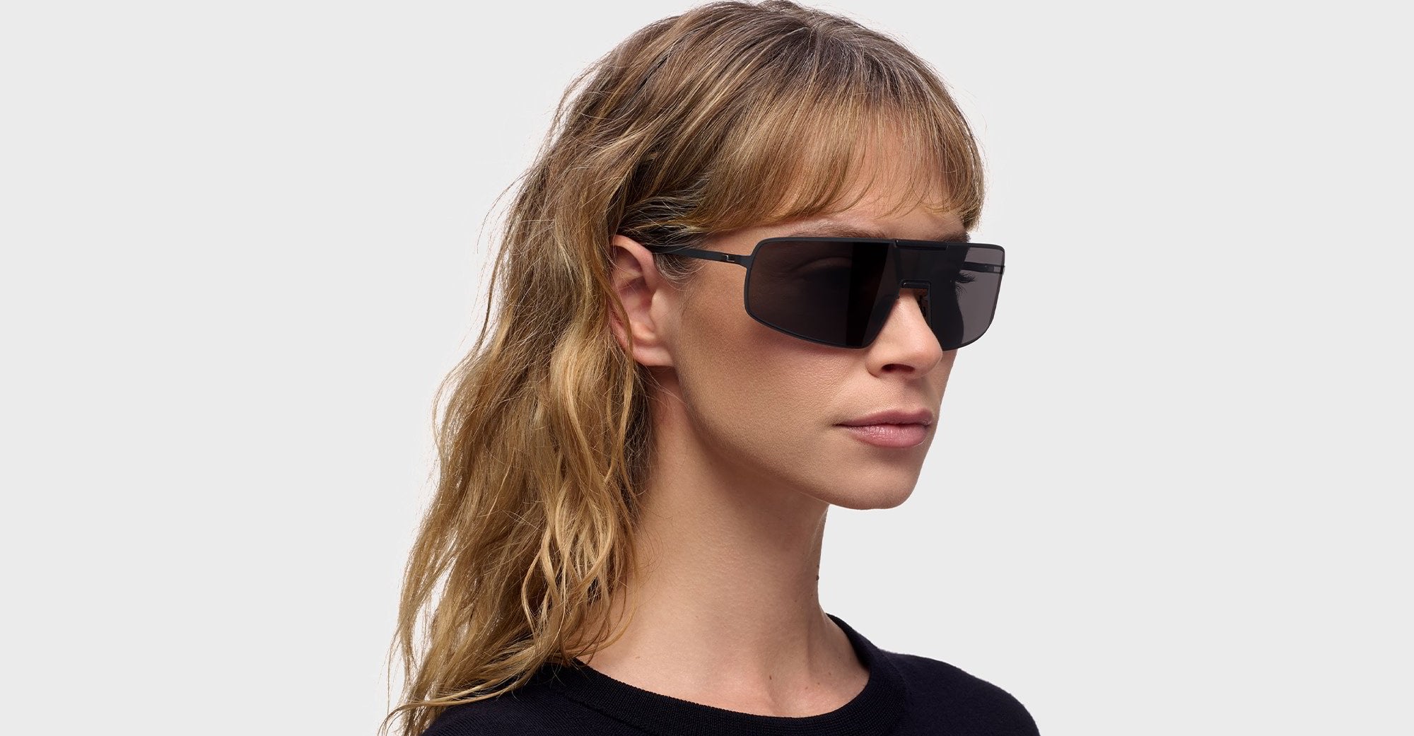 Ottica Mondello Roma - Mykita - 10300644 - MR008 MH73 - Black / Black / Super Black Lens - stainless steel - shape Mask - silver, black - EYEWEAR - SUNGLASSES - Unisex,Uomo,Donna,Women,Men - lens Black - Made In Germany