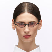 Ottica Mondello Roma - Kuboraum - KRSZ22BB0000002P - MASK Z22 - BLACK MATT - metal, acetate - shape Cat-eye - Black - EYEWEAR - SUNGLASSES - Donna,Women - lens Pink - Made In Italy