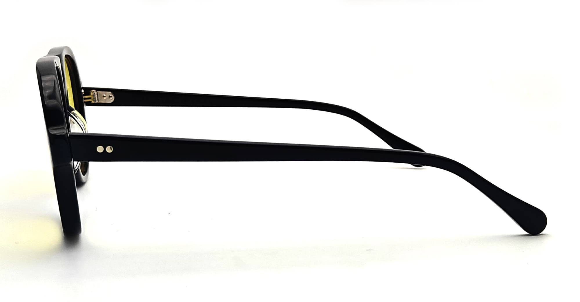 Ottica Mondello Roma - Julius Tart - JTPL-027A-FY-02 - HOLLY - BLACK / YELLOW LENS - Acetate - shape  - Black - EYEWEAR - SUNGLASSES - Uomo,Men - lens  - Made In Japan