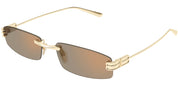 Ottica Mondello Roma - Balenciaga - BB0488S-007 - BB0488S-007 - GOLD / PINK LENS - Metal - shape Rectangular - Gold - EYEWEAR - SUNGLASSES - Unisex,Uomo,Donna,Women,Men - lens Brown - Made In Japan