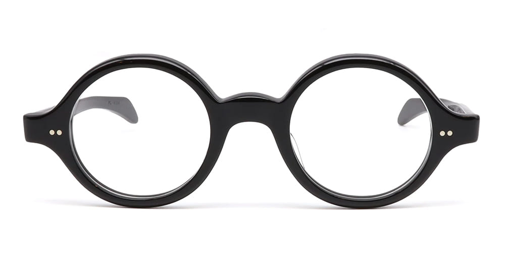 Ottica Mondello Roma - Julius Tart - JTPL-035A-Rivet - ROUND-EYE - BLACK RX - Acetate - shape Round - Black - EYEWEAR - EYEGLASSES - Unisex,Uomo,Donna,Women,Men - lens Clear - Made In Japan