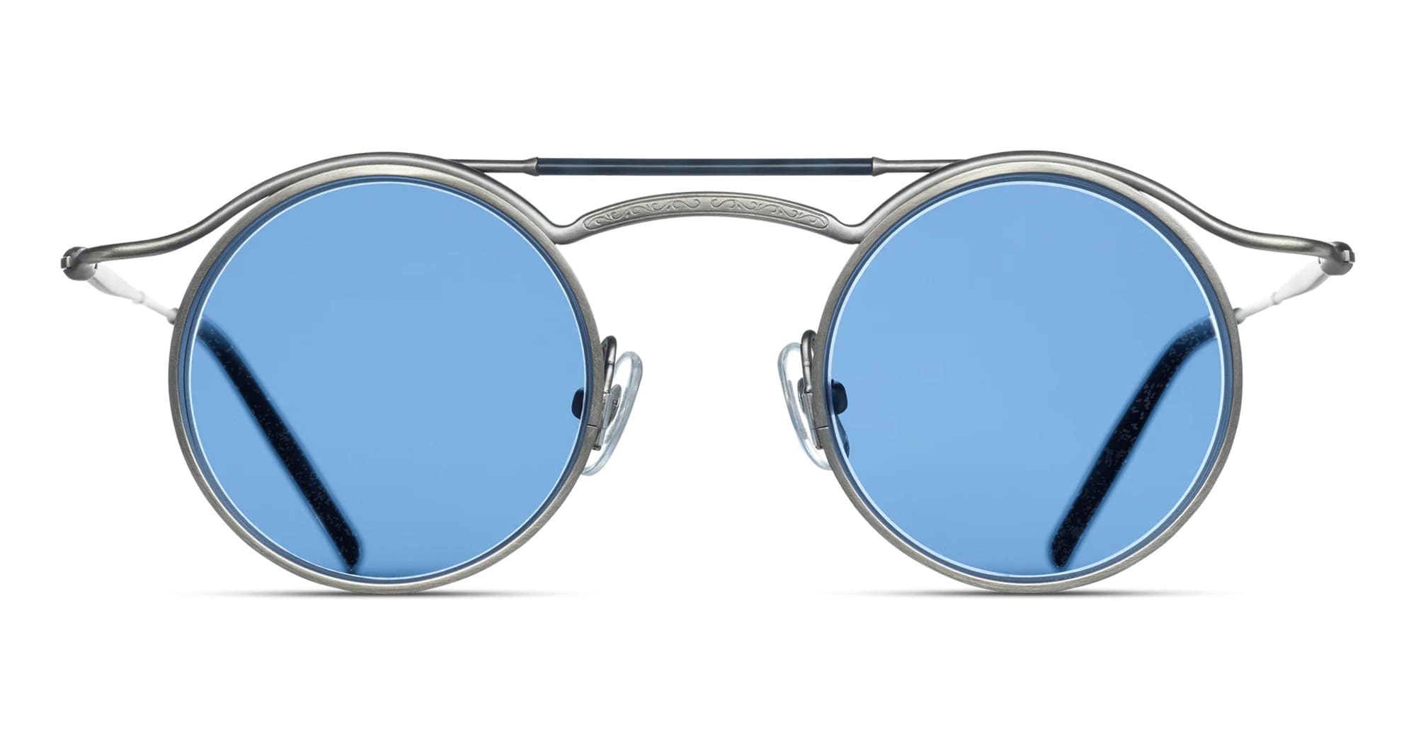 Ottica Mondello Roma - Matsuda - 2903H.SG.AS.43 - 2903H - ANTIQUE SILVER - Acetate, titanium - shape Round - Silver - EYEWEAR - SUNGLASSES - Unisex,Uomo,Donna,Women,Men - lens Blue - Made In Japan