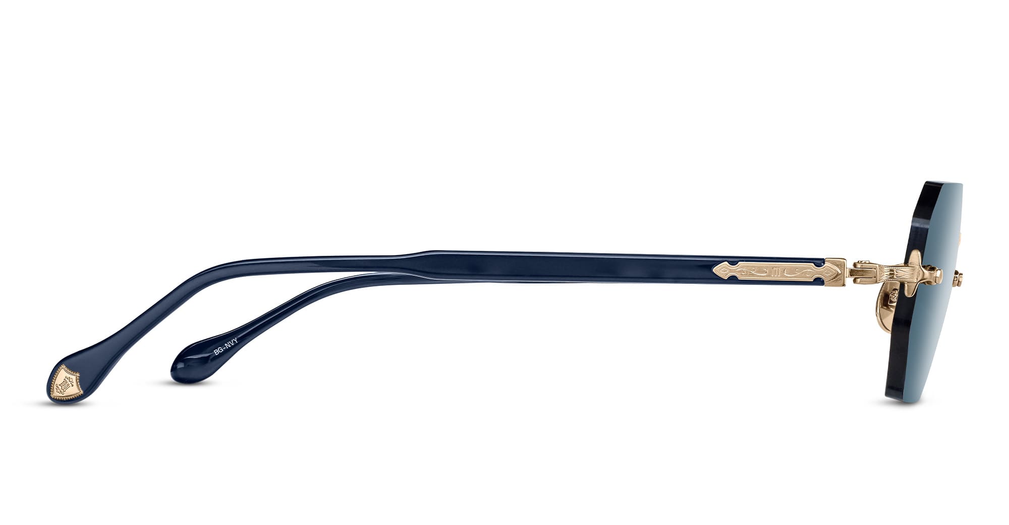Ottica Mondello Roma - Matsuda - M5010.SG.BG-NVY.51 - M5010 - BRUSHED GOLD / NAVY TORTOISE - titanium, acetate - shape Hexagonal - blue, gold - EYEWEAR - SUNGLASSES - Unisex,Uomo,Donna,Women,Men - lens Blue - Made In Japan