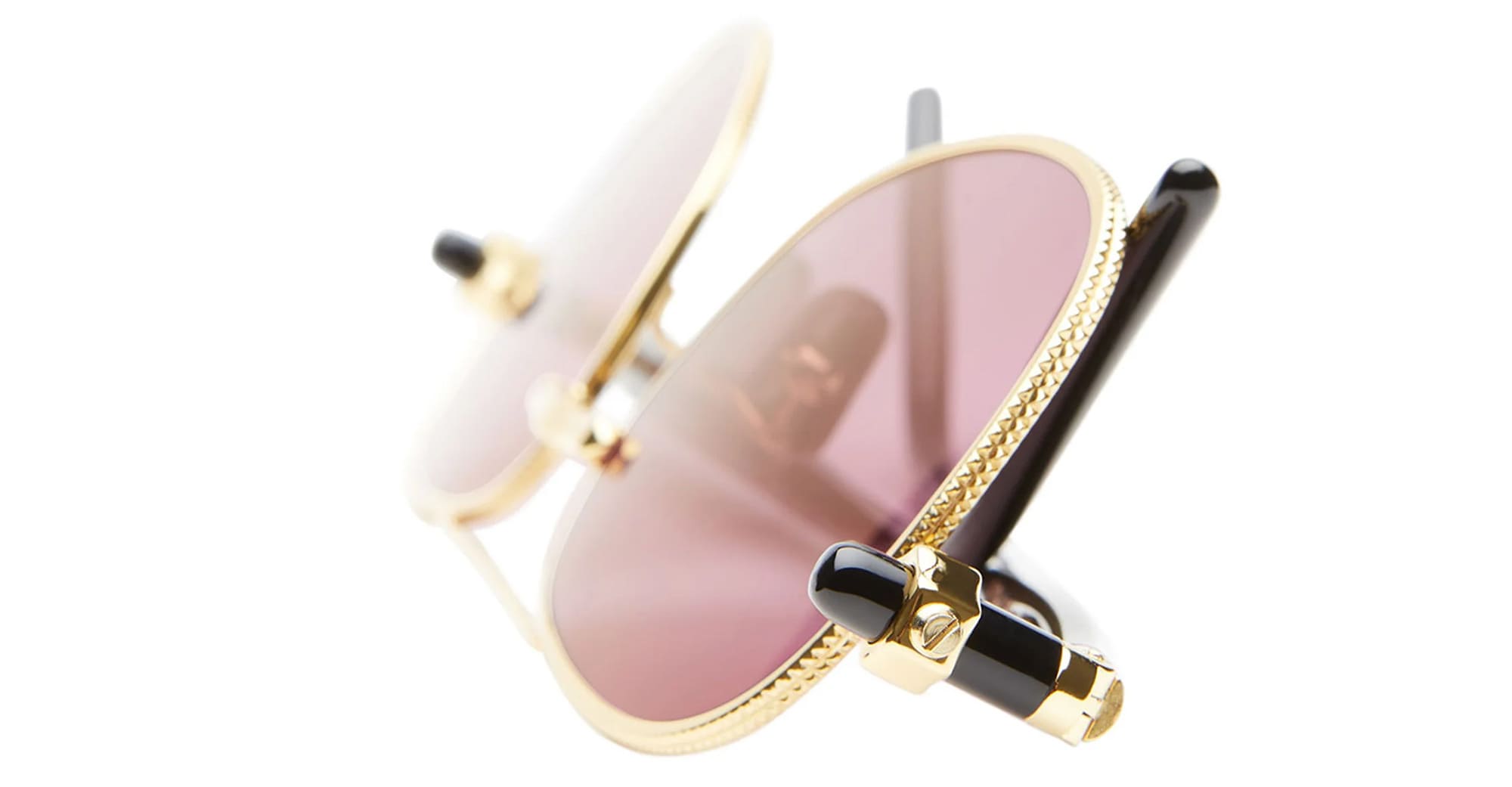 Ottica Mondello Roma - Kuboraum - KRSP75GDM00000FK - MASK P75 GDM - GOLD - metal, acetate - shape Pilot - Gold - EYEWEAR - SUNGLASSES - Unisex,Uomo,Donna,Women,Men - lens Pink - Made In Italy