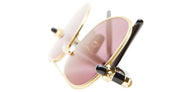 Ottica Mondello Roma - Kuboraum - KRSP75GDM00000FK - MASK P75 GDM - GOLD - metal, acetate - shape Pilot - Gold - EYEWEAR - SUNGLASSES - Unisex,Uomo,Donna,Women,Men - lens Pink - Made In Italy