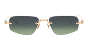 Ottica Mondello Roma - Akoni - AKS-536A-53 - JUNO-THREE - BRUSHED 12K GOLD - Titanium - shape Geometric - Gold - EYEWEAR - EYEGLASSES - Unisex,Uomo,Donna,Women,Men - lens Gradient green - Made In Japan