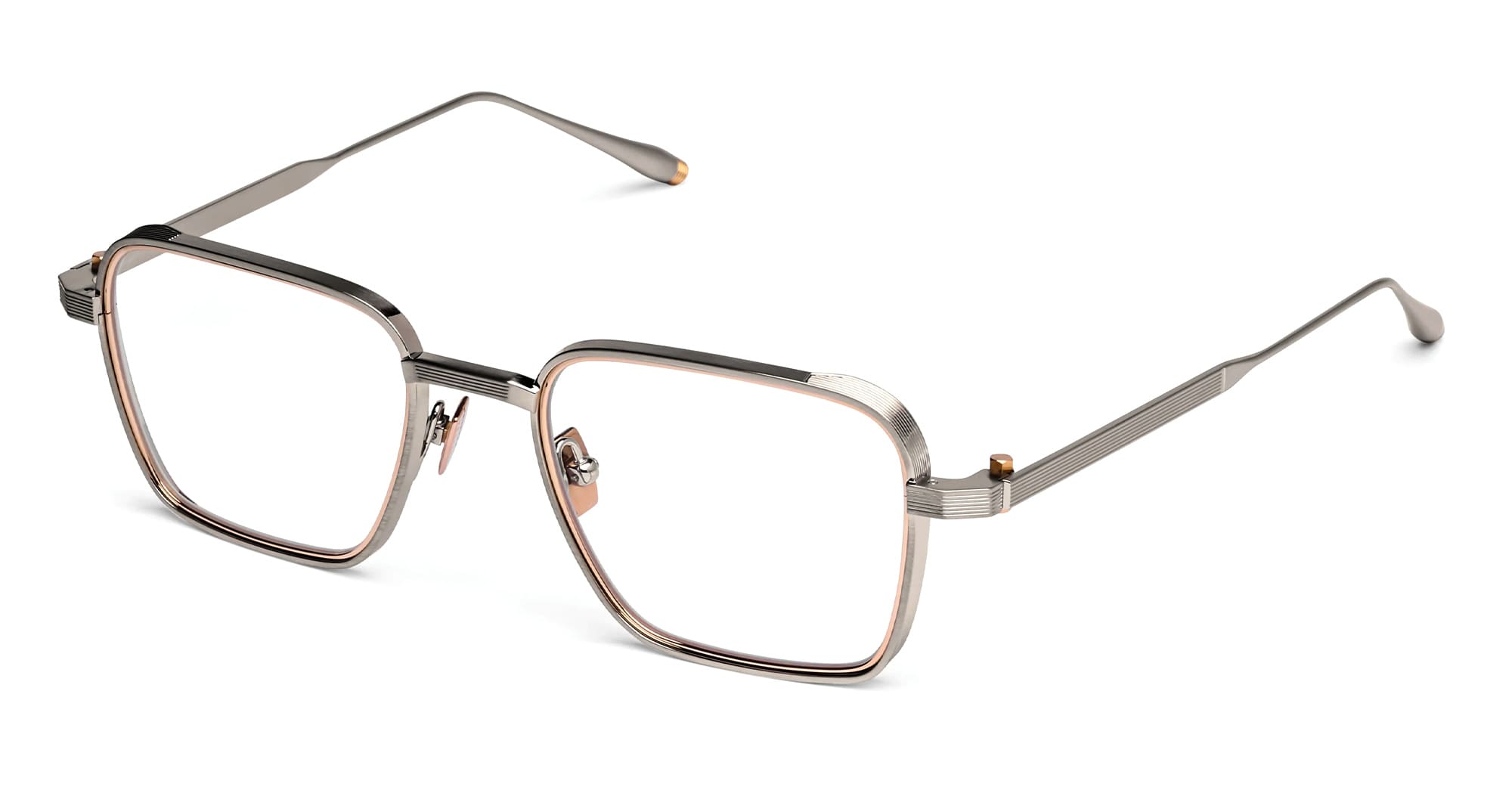  12K GOLD RX - Titanium - shape Squared - Black, gold - EYEWEAR - EYEGLASSES - Unisex,Uomo,Donna,Women,Men - lens Clear - Made In Japan