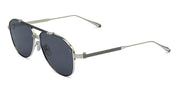 Ottica Mondello Roma - Akoni - AKS-521B-57 - HELIOS - BRUSHED SILVER / BLACK RHODIUM - Titanium - shape Pilot - silver, black - EYEWEAR - SUNGLASSES - Uomo,Men - lens dark grey - Made In Japan