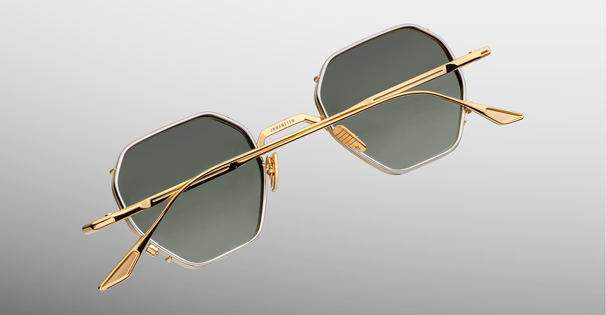Ottica Mondello Roma - Jacques Marie Mage - JMMRMT-12M - VERLAINE - MUSKET - Titanium - shape Octagonal - Gold - EYEWEAR - SUNGLASSES - Unisex,Uomo,Donna,Women,Men - lens Green - Made In Japan